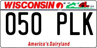 WI license plate 050PLK