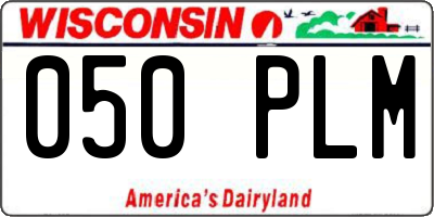 WI license plate 050PLM