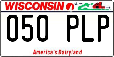 WI license plate 050PLP
