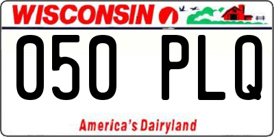 WI license plate 050PLQ