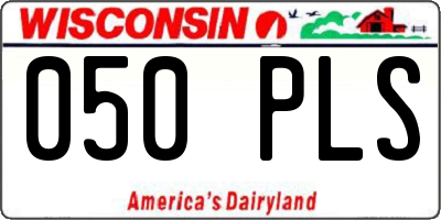 WI license plate 050PLS