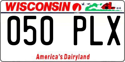 WI license plate 050PLX