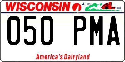 WI license plate 050PMA