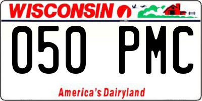 WI license plate 050PMC