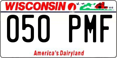 WI license plate 050PMF