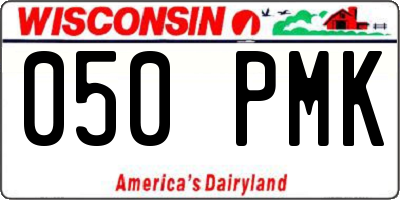 WI license plate 050PMK