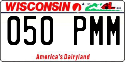 WI license plate 050PMM