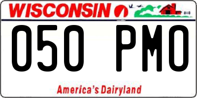 WI license plate 050PMO