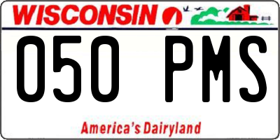 WI license plate 050PMS