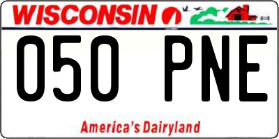 WI license plate 050PNE