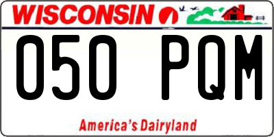 WI license plate 050PQM