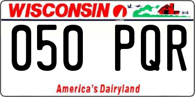 WI license plate 050PQR