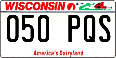 WI license plate 050PQS