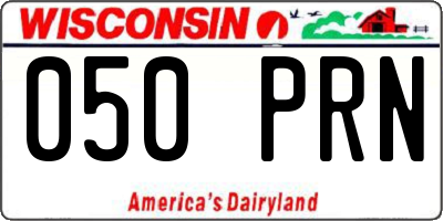 WI license plate 050PRN