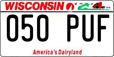 WI license plate 050PUF