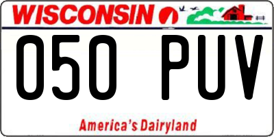 WI license plate 050PUV