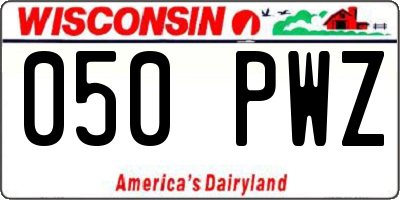 WI license plate 050PWZ