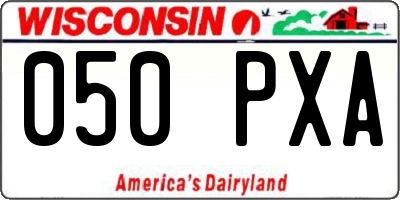 WI license plate 050PXA