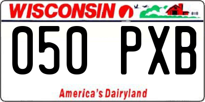 WI license plate 050PXB