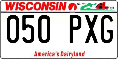 WI license plate 050PXG