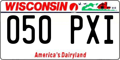 WI license plate 050PXI