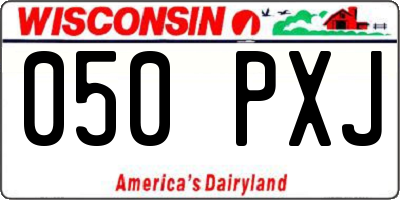WI license plate 050PXJ