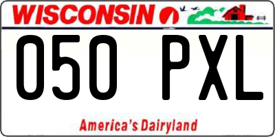 WI license plate 050PXL