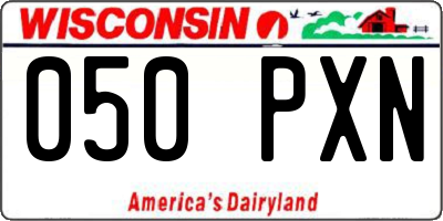 WI license plate 050PXN