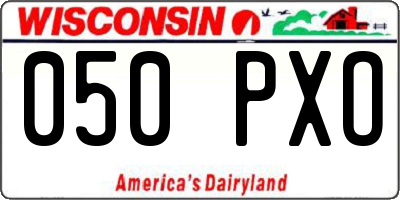 WI license plate 050PXO