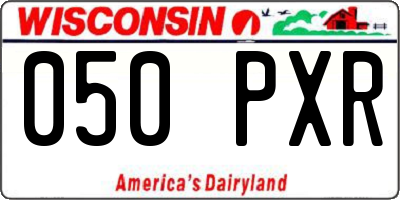 WI license plate 050PXR