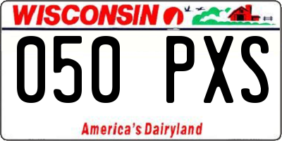 WI license plate 050PXS