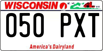 WI license plate 050PXT
