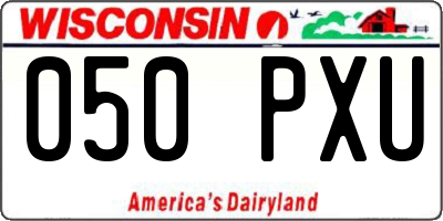 WI license plate 050PXU