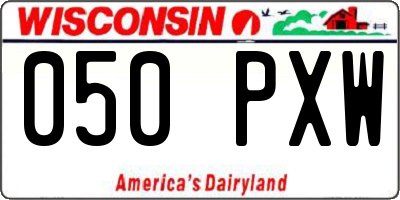 WI license plate 050PXW