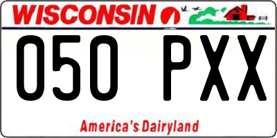 WI license plate 050PXX