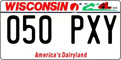 WI license plate 050PXY