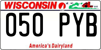 WI license plate 050PYB