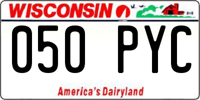 WI license plate 050PYC