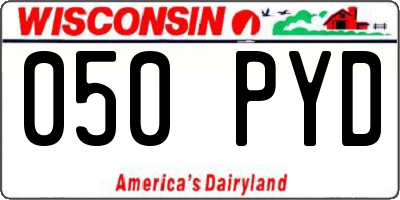 WI license plate 050PYD