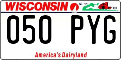 WI license plate 050PYG