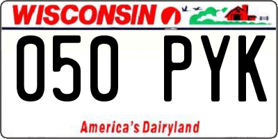 WI license plate 050PYK