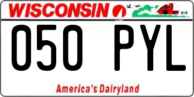 WI license plate 050PYL