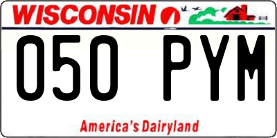 WI license plate 050PYM