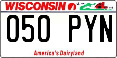WI license plate 050PYN