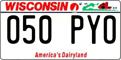 WI license plate 050PYO