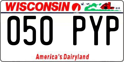 WI license plate 050PYP