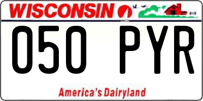 WI license plate 050PYR