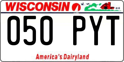 WI license plate 050PYT