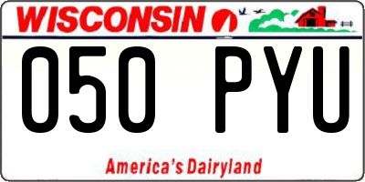 WI license plate 050PYU