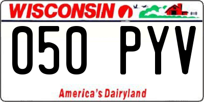 WI license plate 050PYV